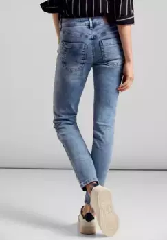 Брюки STREET ONE, эластичные, цвет Light Blue Random Wash