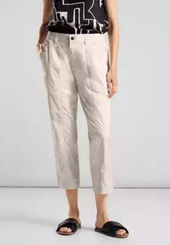 Брюки STREET ONE из ткани, длина 3/4, стрейч, бежевый