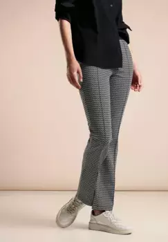 Брюки STREET ONE из ткани "Style HOPE" с жаккардовым узором и зауженным кроем, черный