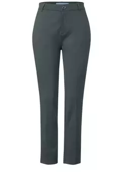 Брюки STREET ONE Slim fit Pleated Pants, темно-зеленый