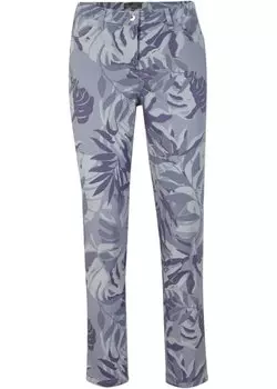 Брюки-стрейч длиной до щиколотки с цветочным принтом Bpc Selection, синий