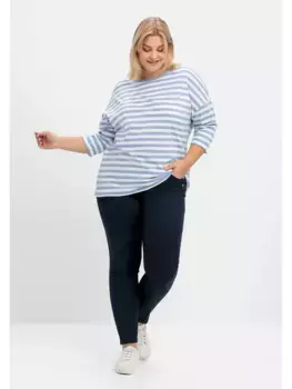 Брюки-стрейч Sheego "больших размеров" для узких ног и большого живота, синий