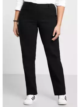 Брюки-стрейч Sheego "больших размеров" с узким поясом, черный