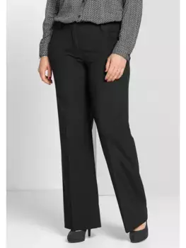 Брюки-стрейч Sheego "больших размеров" с заглаженными складками, черный