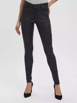 Брюки стрейч Vero Moda "VMSEVEN COATED", черный