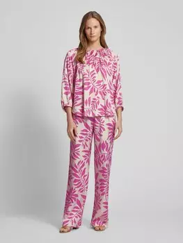 Брюки-стринги из вискозы с узором по всей поверхности Seidensticker, розовый