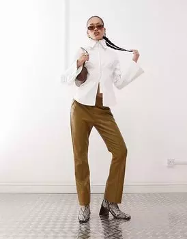 Брюки-стринги Labelrail x Jennifer McKing из искусственной кожи цвета хаки