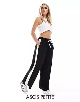 Брюки-стринги с контрастной вставкой черного цвета ASOS