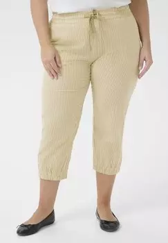 Брюки STRIPED CAPRI Kaffe Curve, бежевый
