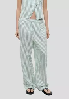 Брюки STRIPED FLOWY Mango, светло-зеленый