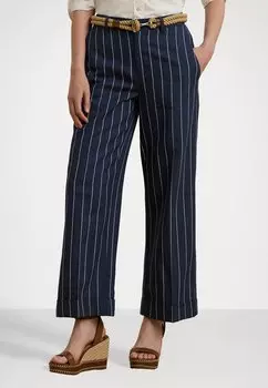 Брюки Striped Herringbone Cropped Pant Lauren Ralph Lauren, серый