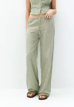 Брюки STRIPED PULL&BEAR, хаки