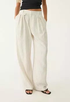 Брюки STRIPED Stradivarius, белый