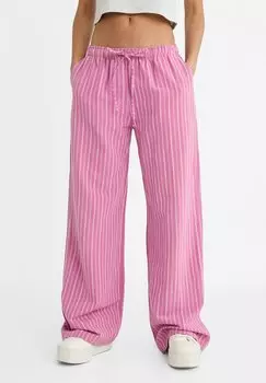 Брюки Striped Stradivarius, фуксия