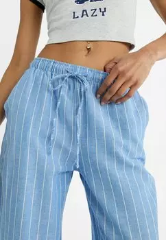 Брюки Striped Stradivarius, королевский синий