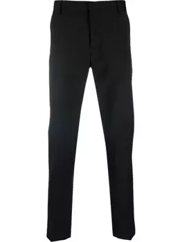 Брюки строгого кроя из смесовой шерсти Daniele Alessandrini, черный
