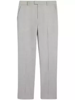 Брюки строгого кроя из вирджинской шерсти AMI Paris, серый