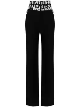 Брюки строгого кроя с двойным поясом Loulou, черный