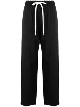 Брюки строгого кроя с кулиской MM6 Maison Margiela, черный