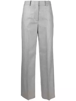 Брюки строгого кроя с узором в елочку Peserico, серый