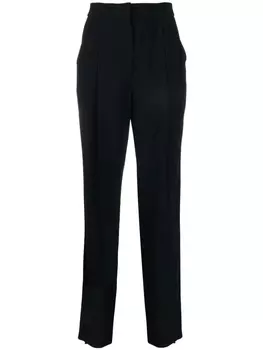 Брюки строгого кроя с завышенной талией Emporio Armani, синий