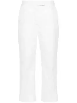 Брюки строгого кроя с завышенной талией THOM BROWNE, белый