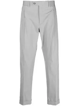 Брюки строгого кроя со складками Dell'oglio, серый
