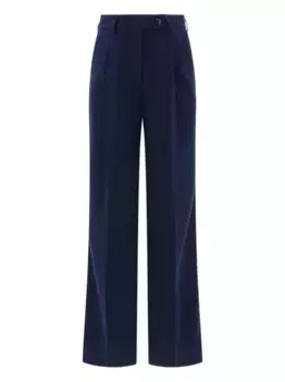 Брюки строгого кроя со складками F.It, синий