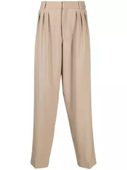 Брюки строгого кроя со складками Kenzo, бежевый