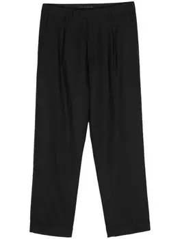 Брюки строгого кроя со складками Low Brand, черный