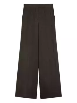 Брюки строгого кроя со складками MAX MARA, коричневый