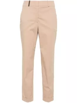 Брюки строгого кроя со складками Peserico, бежевый