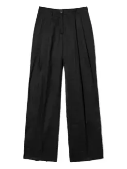 Брюки строгого кроя со складками TWINSET, черный