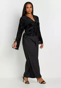 Брюки STUD EMBELLISHED WIDE LEG Yours Clothing, черный