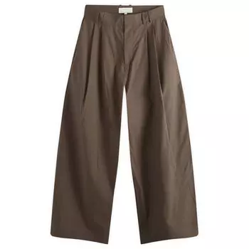 Брюки Studio Nicholson Line 2 Pleat Volume, коричневый