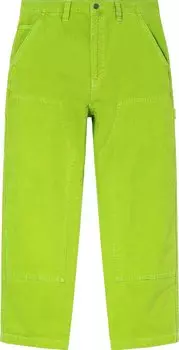 Брюки Stussy Dyed Canvas Work Pant 'Neon', зеленый