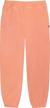 Брюки Stussy Pigment Dyed Fleece Pant 'Coral', оранжевый