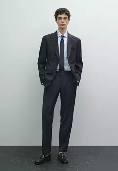 Брюки Suit trousers Massimo Dutti, цвет Mottled Dark Blue