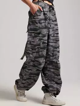 Брюки Superdry Baggy Parachute, камуфляж Wave Tiger