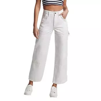 Брюки Superdry High Rise Carpenter Pant Chino, белый