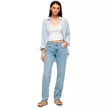 Брюки Superdry Mid Rise Straight Leg, серый