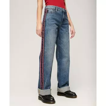 Брюки Superdry Mid Rise Wide Leg, синий