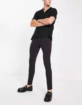 Брюки суперскинни в темно-зеленую клетку ASOS DESIGN smart