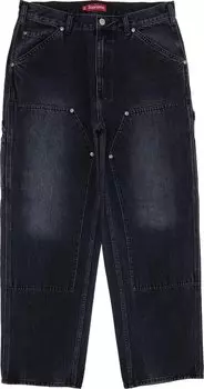 Брюки Supreme Double Knee Painter Pant 'Washed Black', черный