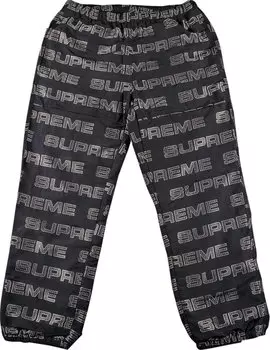 Брюки Supreme Logo Ripstop Track Pant 'Black', черный