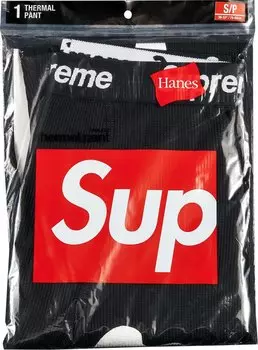 Брюки Supreme x Hanes Bones Thermal Pant (1 Pack) 'Black', черный