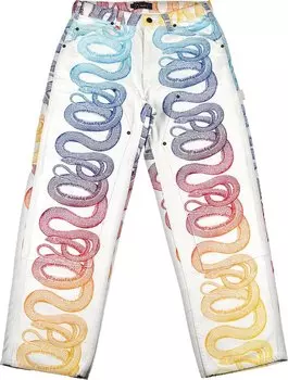 Брюки Supreme x Hysteric Glamour Snake Double Knee Painter Pant 'White', белый