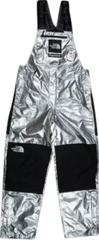 Брюки Supreme x The North Face Metallic Bib Pants 'Silver', серебряный