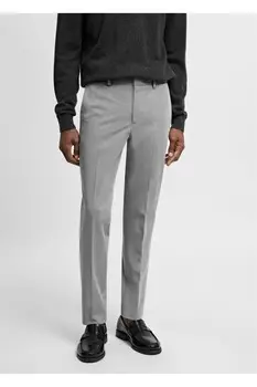 Брюки сверхтонкого кроя из эластичной ткани Mango, серый