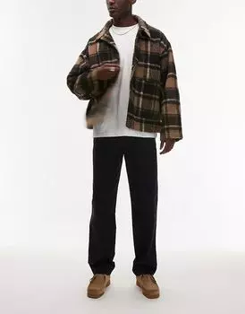 Брюки свободного кроя ARKET с плоским передом темно-синего цвета